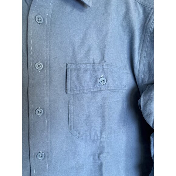 L.L. Bean Men's Chamois Shirt Size Large‎ Blue Outdoor Classic Soft Comfy - Picture 4 of 8